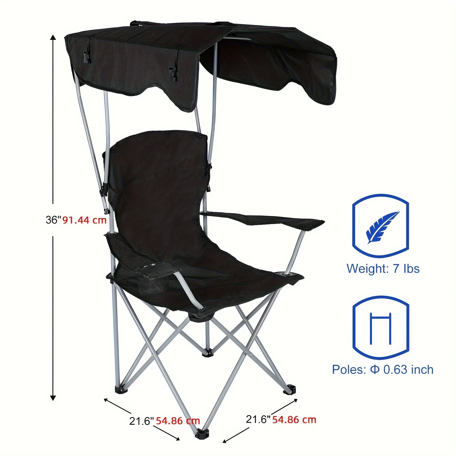 Outdoor Furniture Sunbrella - Canopy Lounge Chair with Sunshade for