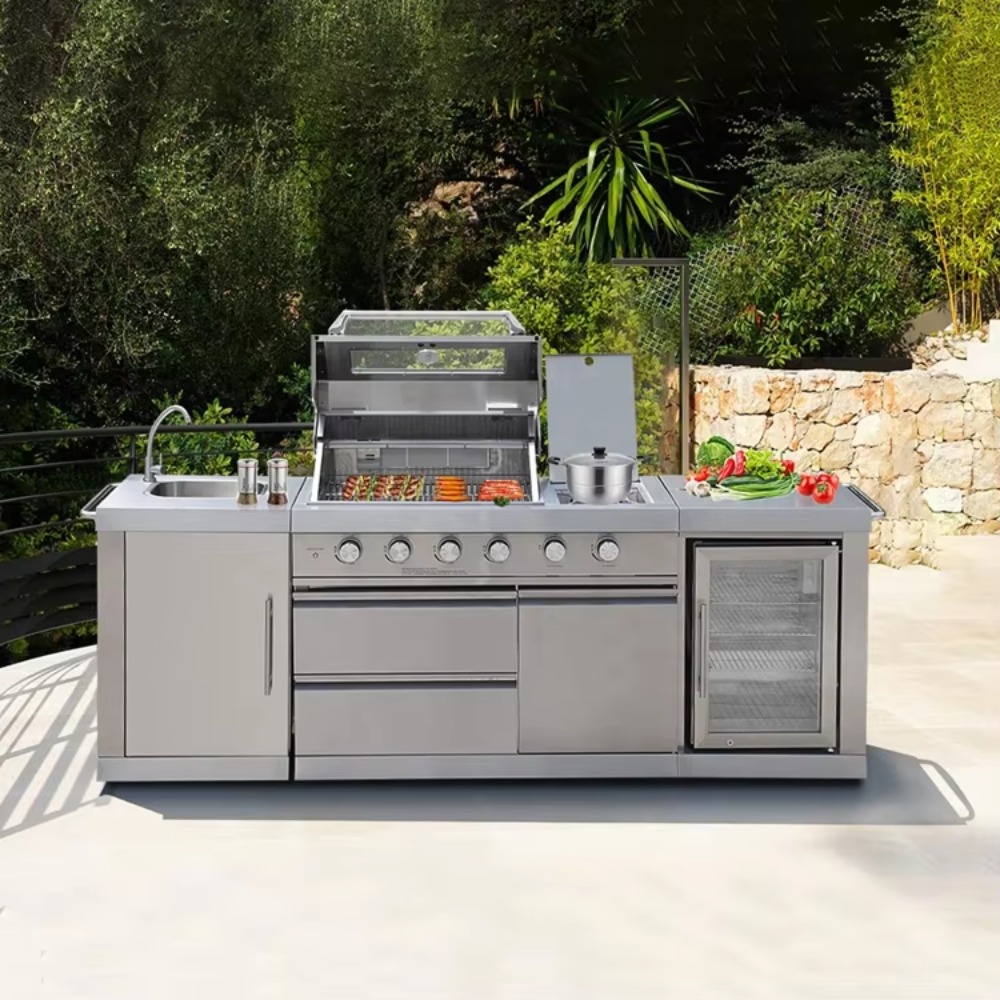 Outdoor Furniture Ideas - Outdoor Kitchen with Roof Cover Weather-Resistant