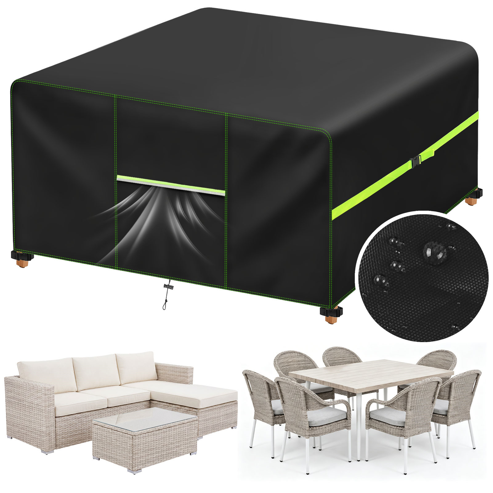 Outdoor Furniture Table And Chairs - Garden Furniture Cover With Air Vent
