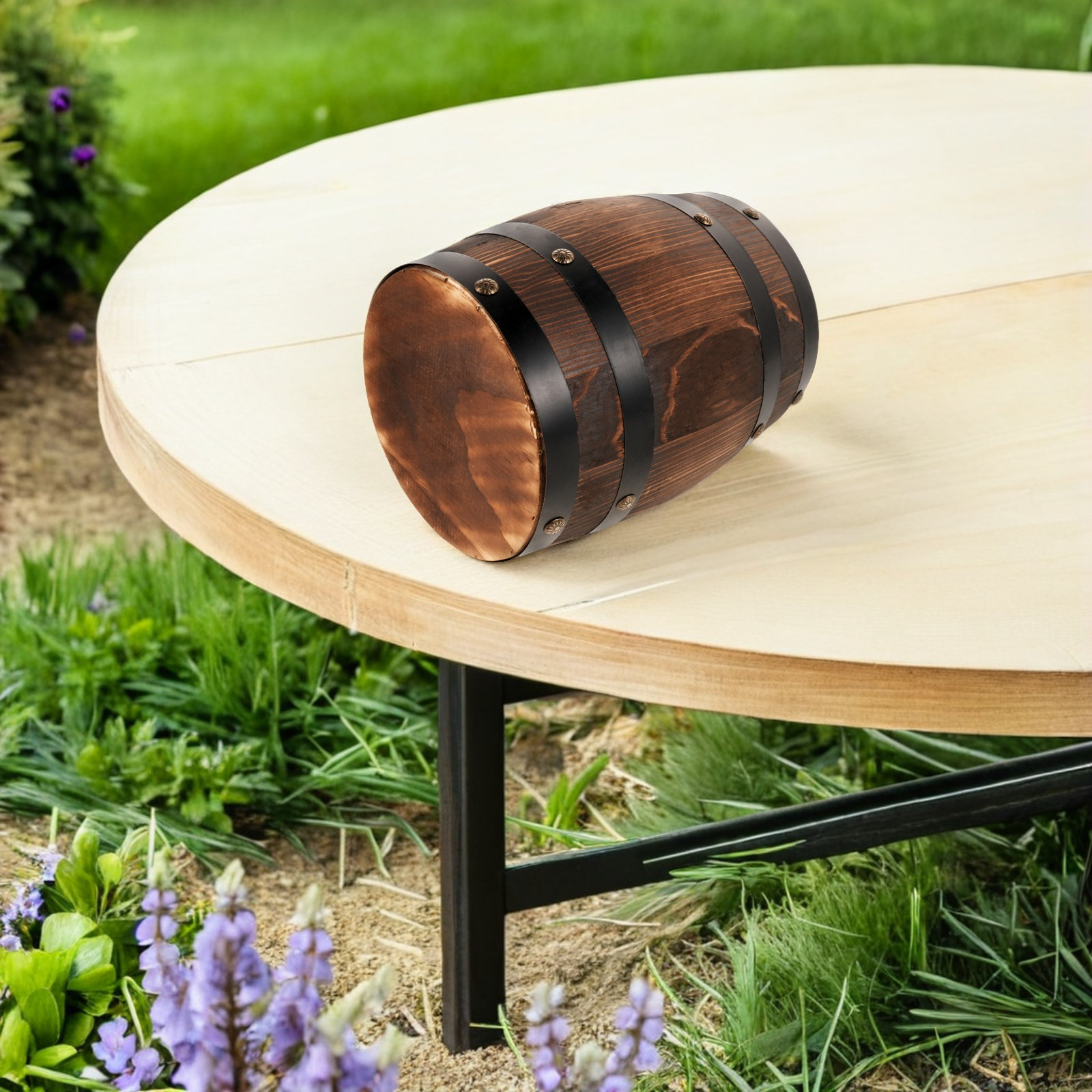 Outdoor Furniture Wood - Wooden Vintage Stool Retro Outdoor Barrel