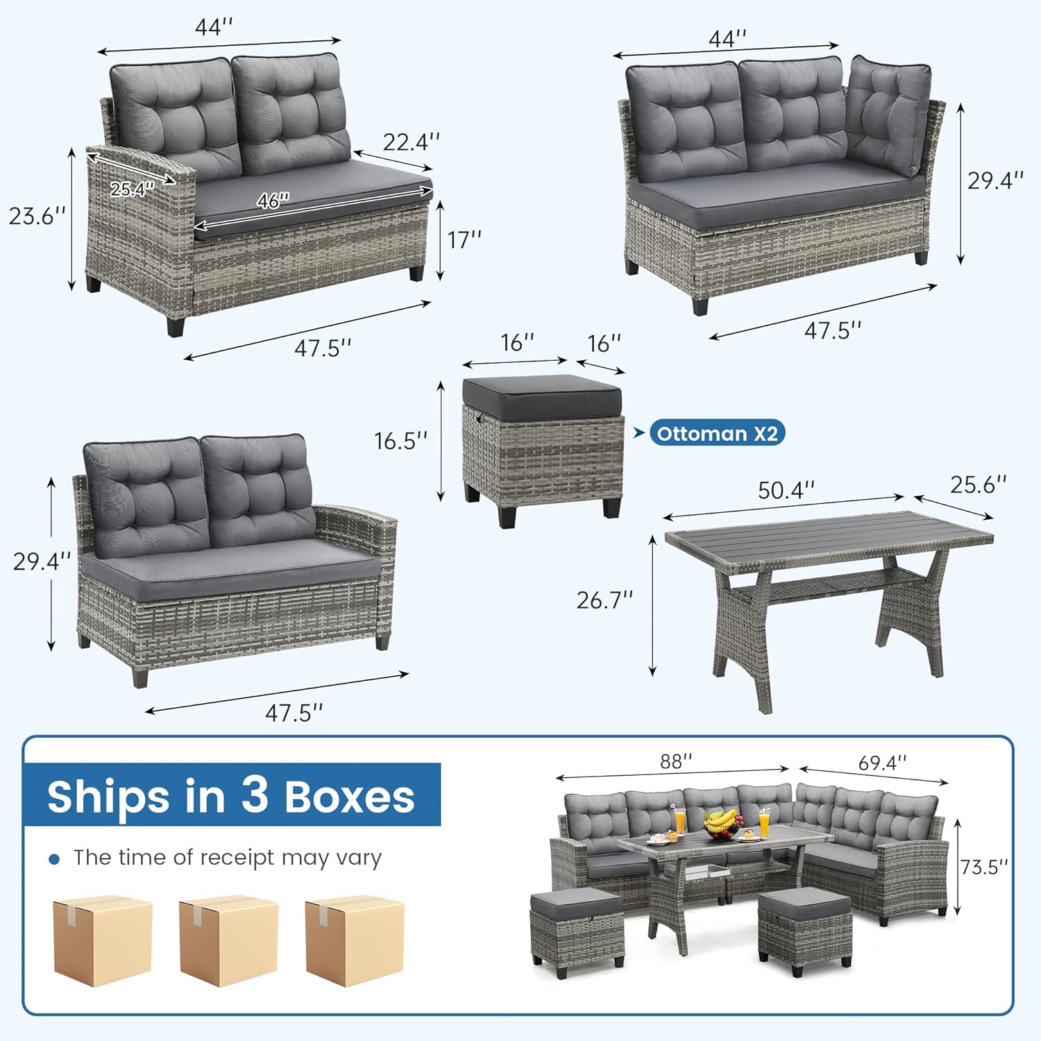 6 Piece Patio Furniture Set, D - Outdoor Furniture Ideas recension och pris