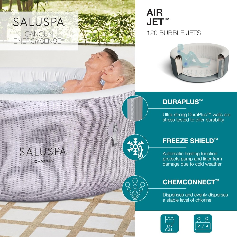 SaluSpa Cancun 2-4 Person Infl - Inflatable Hot Tub recension och pris