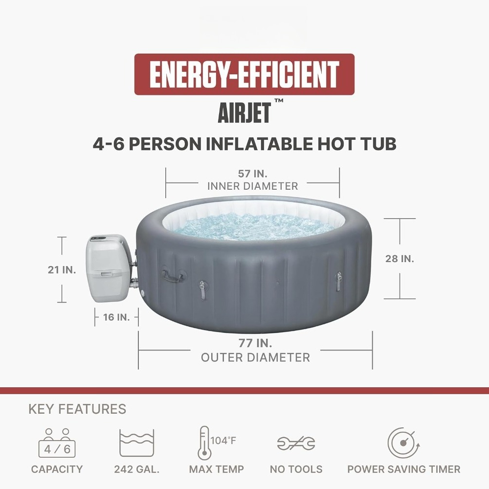 4‑6 Person Energy‑Efficient In - Inflatable Hot Tub recension och pris