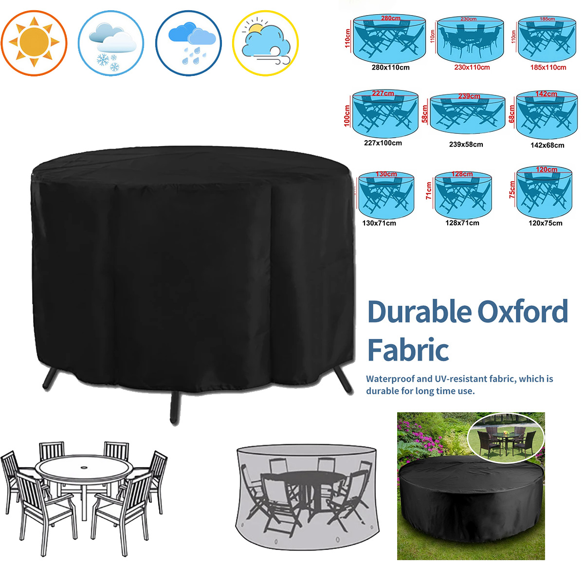 Round Cover Round Outdoor Gard - Outdoor Furniture Varnish recension och pris