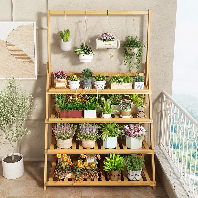 Solid Wood Flower Shelf Plant  - Outdoor Furniture Wood recension och pris