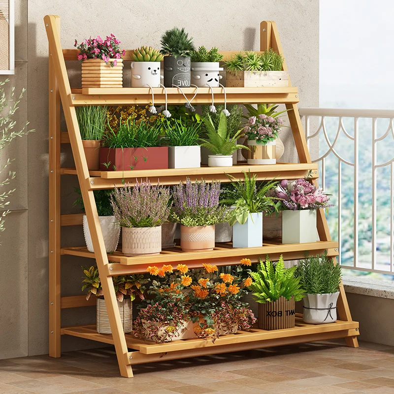 Solid Wood Flower Shelf Plant  - Outdoor Furniture Wood recension och pris
