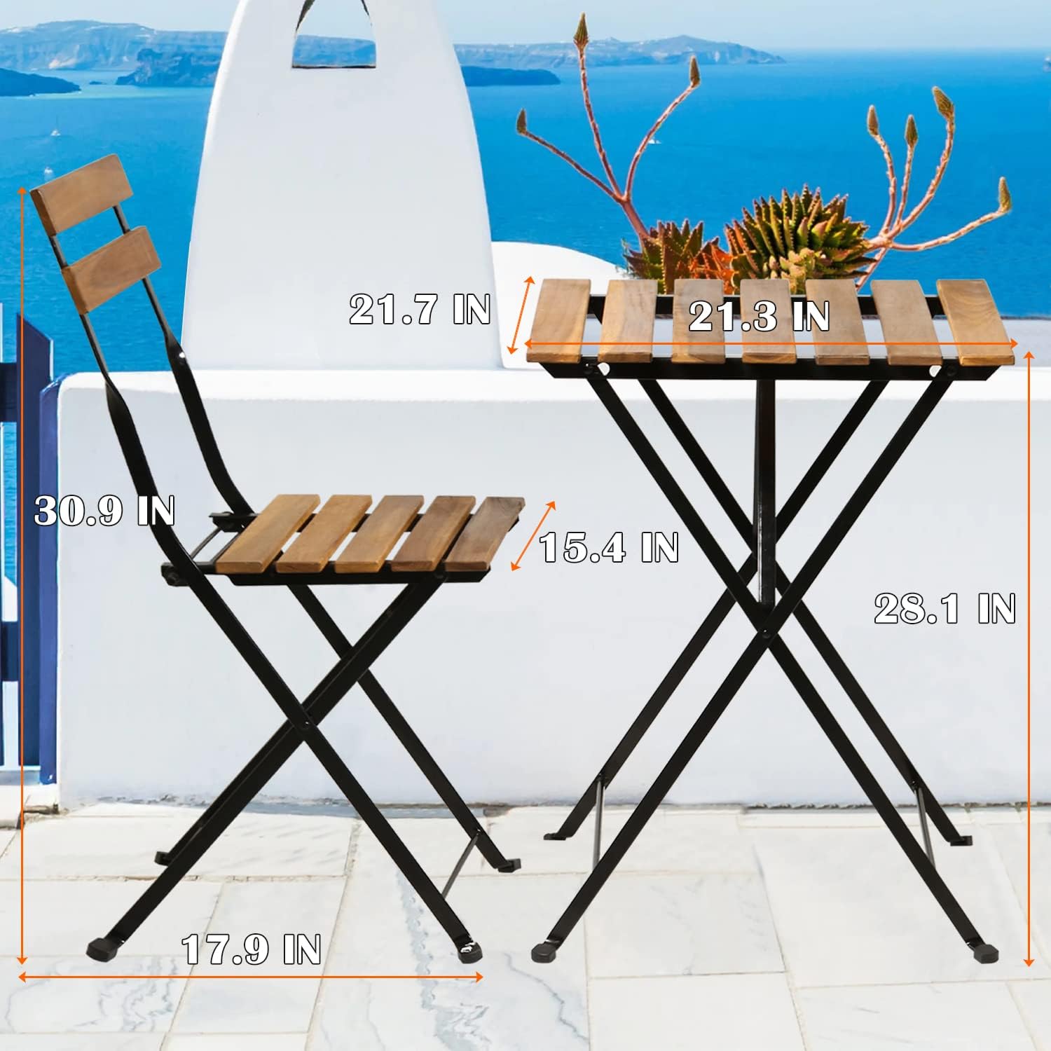 Natural wood 3-piece folding p - Outdoor Furniture Wood recension och pris
