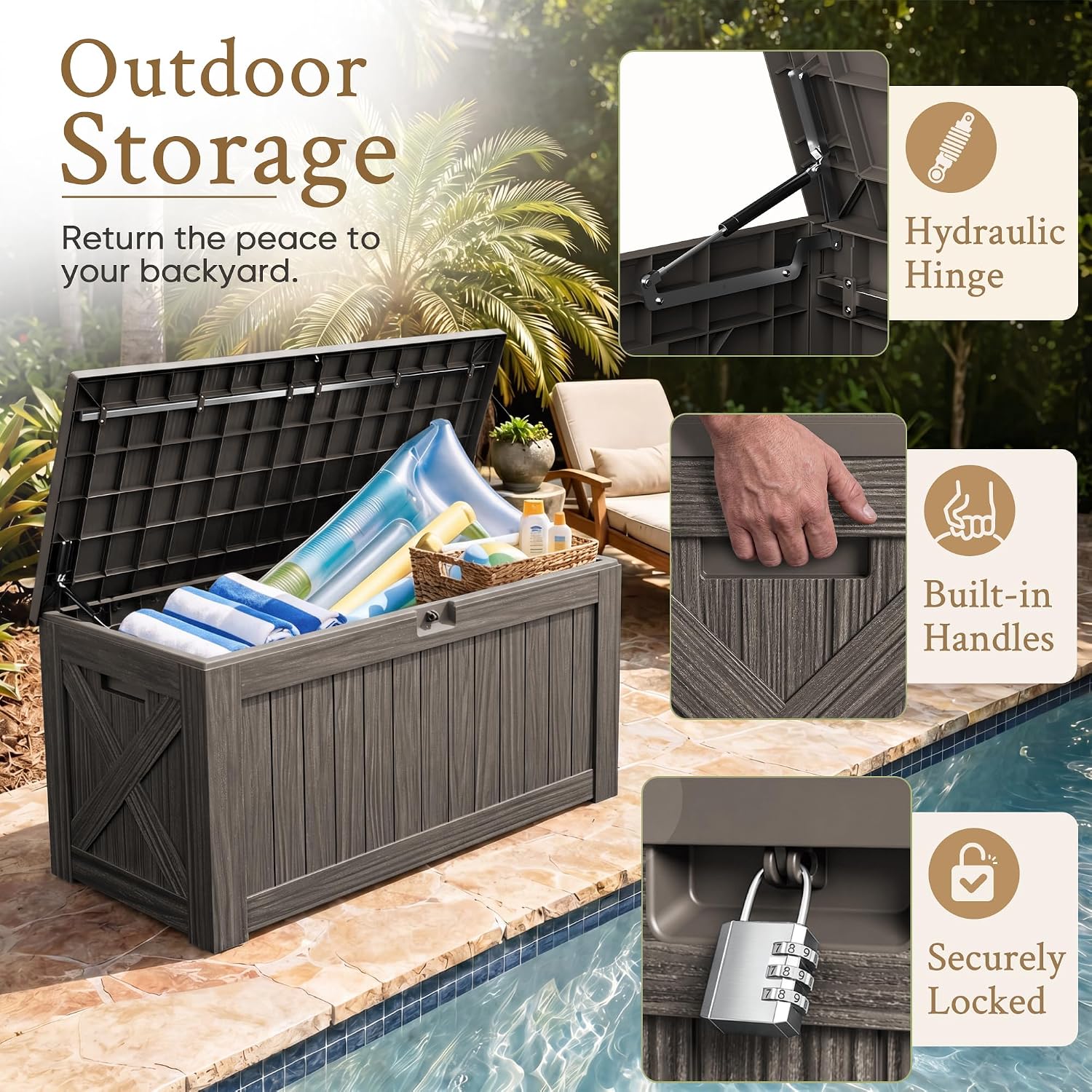 120 Gallon Large Deck Box Outd - Outdoor Furniture Wood recension och pris