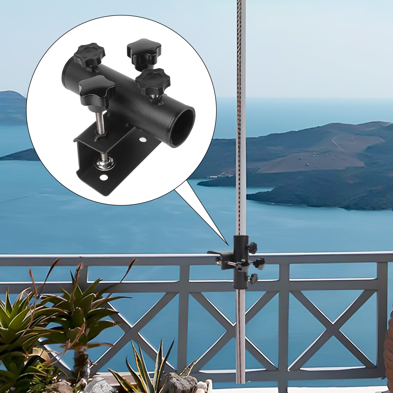 Balcony Umbrella Holder Clamp  - Outdoor Furniture Sunbrella recension och pris