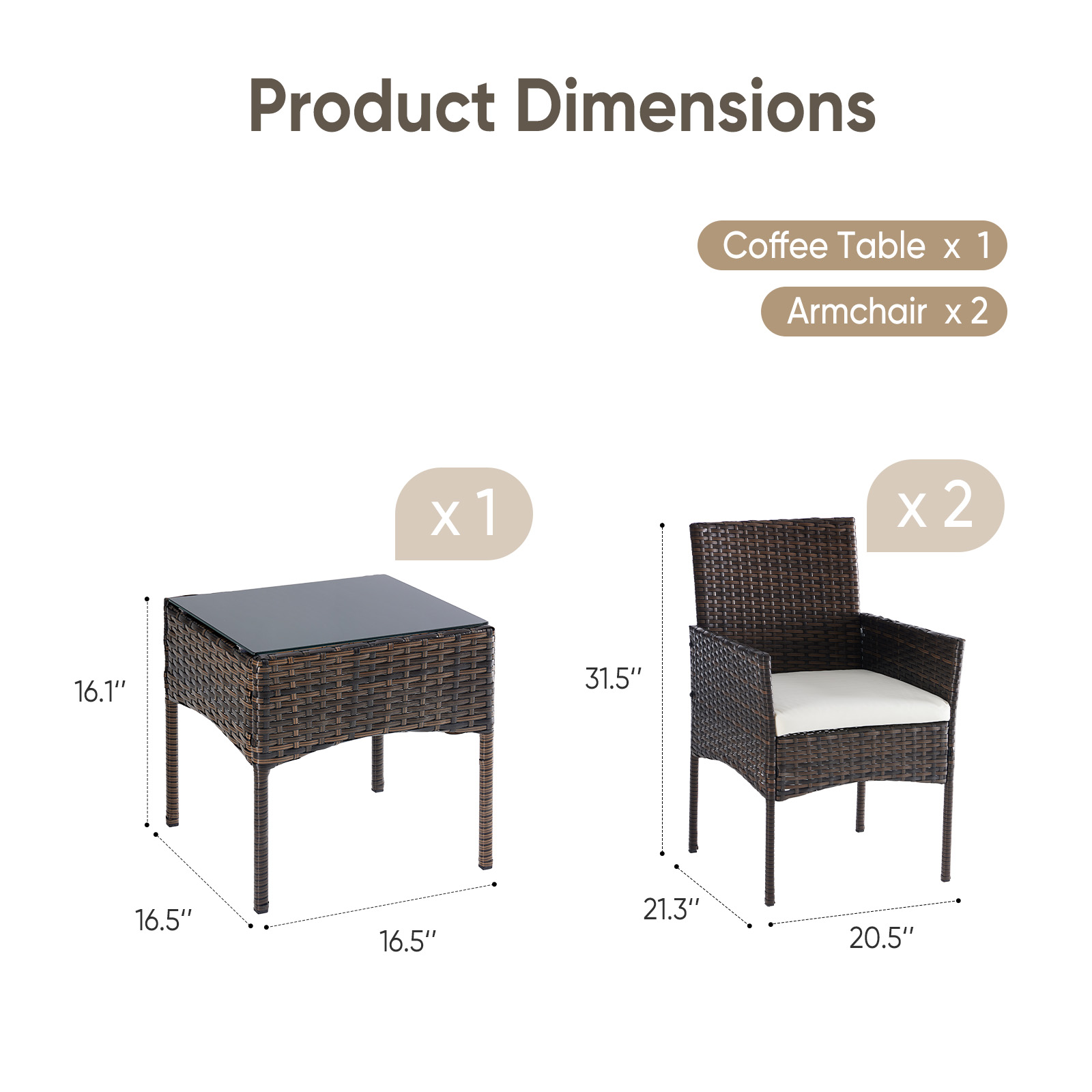 JHK Large Size 3 Pieces Outdoo - Outdoor Furniture Ideas recension och pris