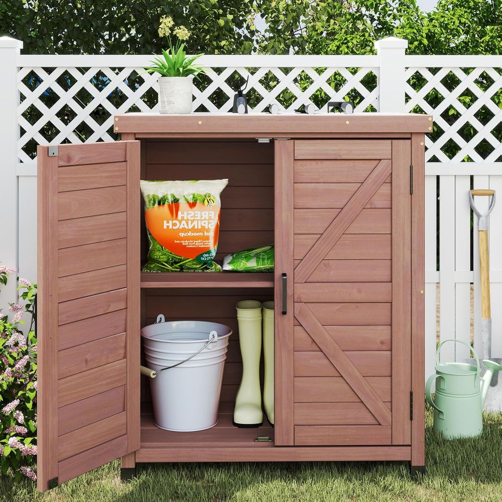 Outdoor Storage Cabinet & Pott - Outdoor Furniture Wood recension och pris