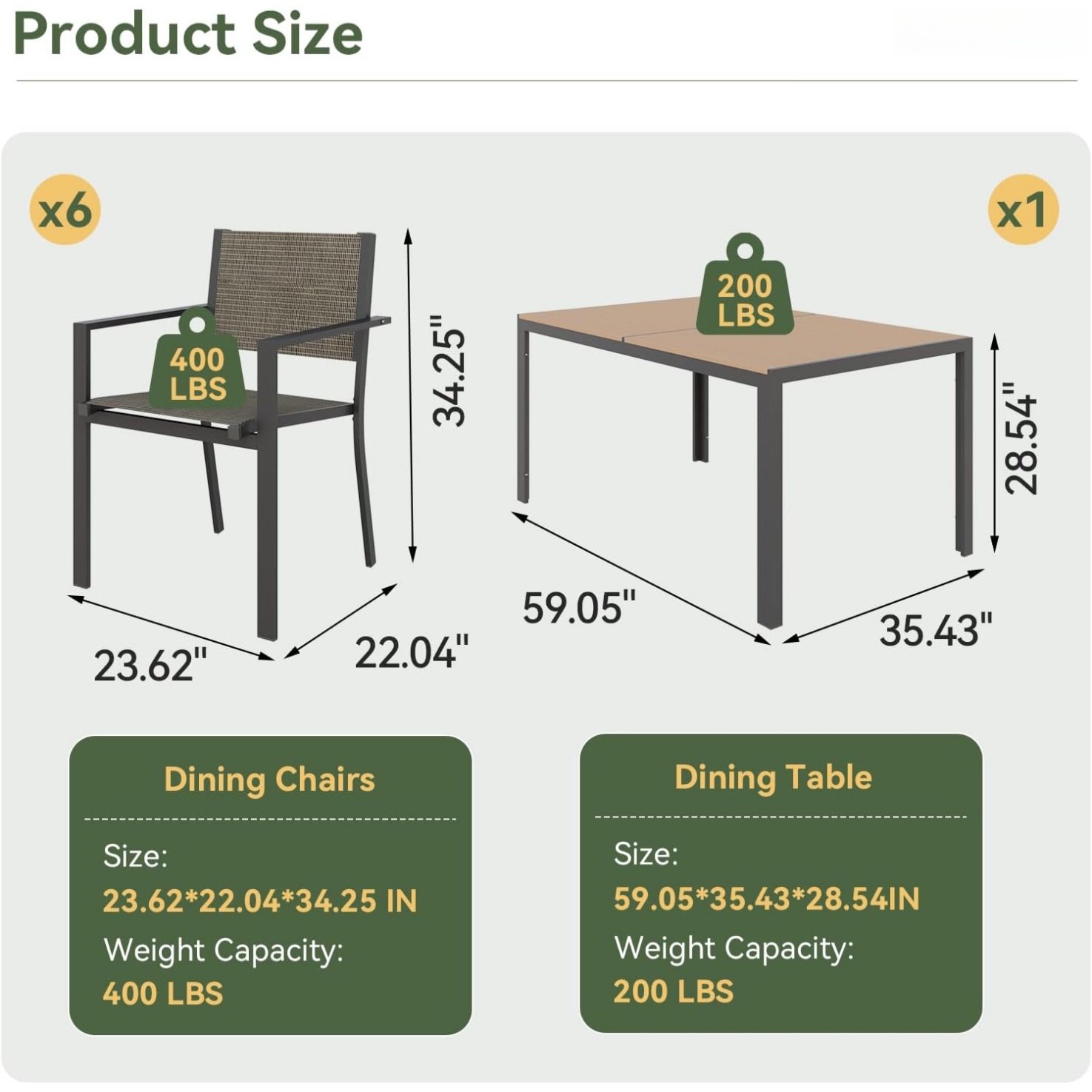 Aoxun 7 Piece Patio Dining Set - Outdoor Furniture Ideas recension och pris