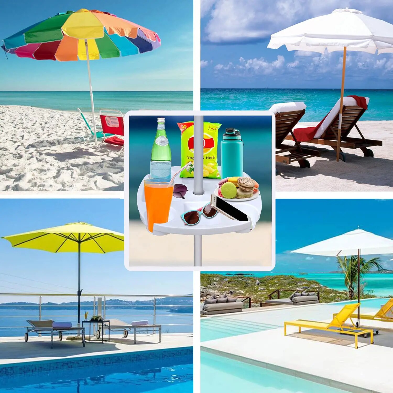 CYBeach Umbrella Tray, with 4  - Outdoor Furniture Sunbrella recension och pris